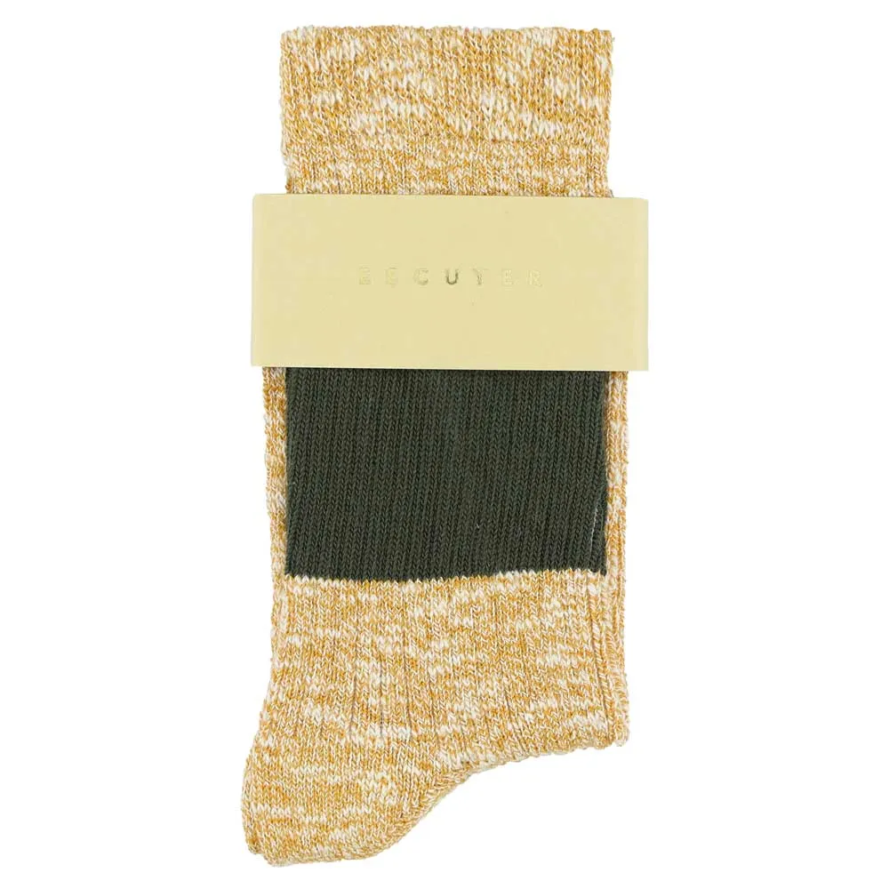 Women Melange Band Socks - Mustard / Khaki